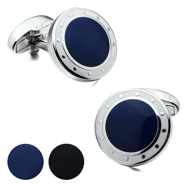 

brand hawson mens cufflinks blue&black cuff links french shirt cuff for sale navy, Silver;golden