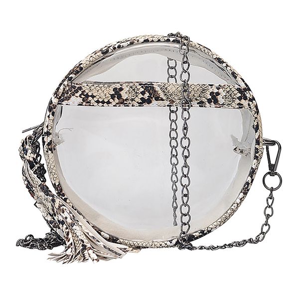 

transparent bag jelly chains round messenger bags for women bag clear serpentine shoulder crossbody ladies circular purses