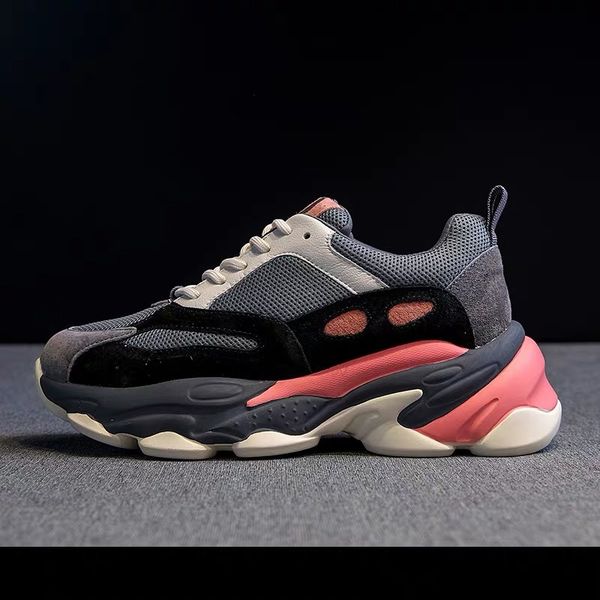 

2019 running shoes for women pink sport sneakers woman platform breathable sports shoes height increase j2-46