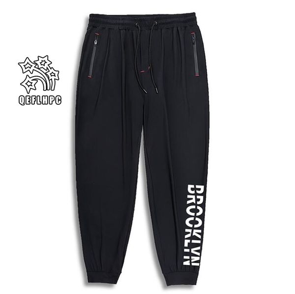 

leisure sport men trousers extra large size fertilizer high waist and long trousers small feet guard pants elastic force men's pants m7, Black