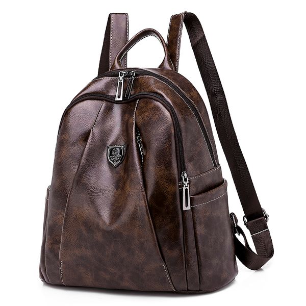 

fashion female pu leather black school supplies backpack street bag women's school bag for adolescent girls backpacks
