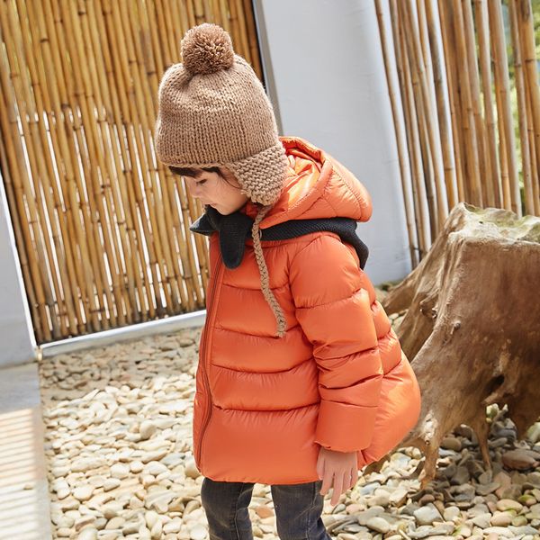 

down jacket for girls hooded kids girls loose hem coat long sleeve windproof children down coat winter jacket, Blue;gray