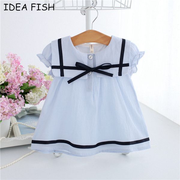 baby girl blue and white dress