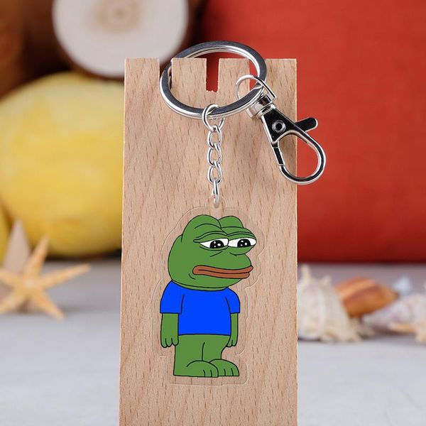 

2019 new arrival sad frog japanese anime figure acrylic mobile phone charms keychain strap keyring, Silver