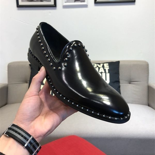

2019 luxury fashion dress casual party loafers fashionable trend shoes single shoe slip on wedding pumps black size 38-45