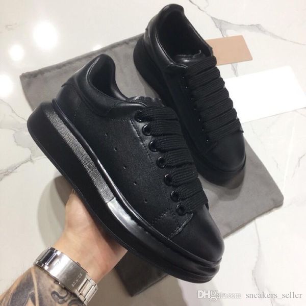 

2019 designer sneakers casual shoes for women and men lace up genuine leather flat casual shoes black red pink sneakers