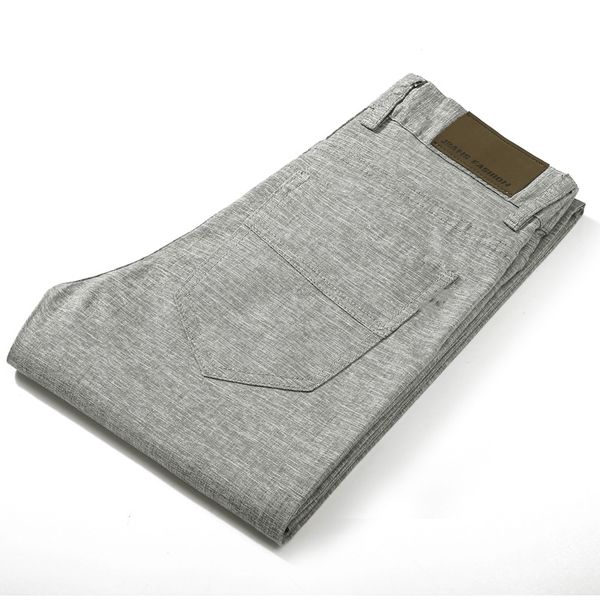 

tangyaxuan new pants men casual elastic long trousers male cotton lattice straight gray work pant men's autumn large size 28-38, Black