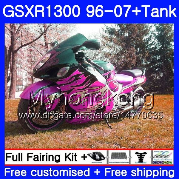 + резервуар для SUZUKI GSXR1300 Hayabusa 96 97 98 99 2000 2001 Розовый пламя 333HM.215 GSX R1300 GSXR 1996 1997 1300 1998 1999 00 01 02 обтекатели