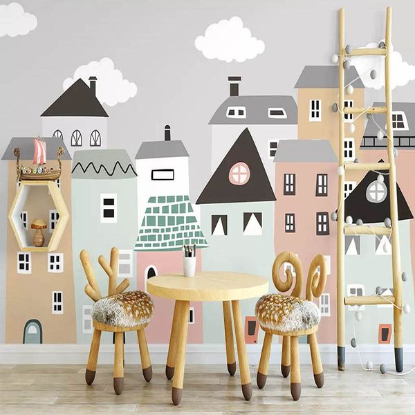 

custom mural wallpaper for kids room hand painted small house children room bedroom decorative wallpaper murals papel de parede