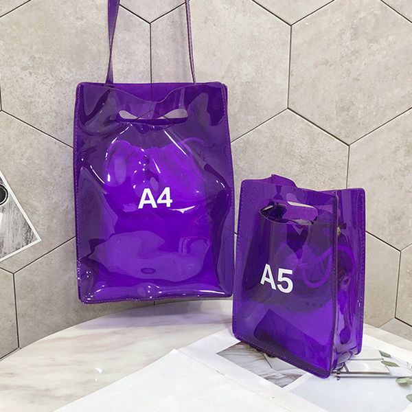 

2018 new style fashion letter women jelly candy clear transparent tote shipping bags beach bag