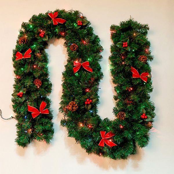 

1pc fashion christmas rattan with bows snow red fruit decoration l window door pendant party festival decor