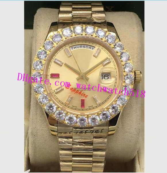 

new arrival 3 style mens ii 18k gold 41mm diamond ruby watch bigger diamond bezel 218235 automatic fashion men's watches wristwatch, Slivery;brown