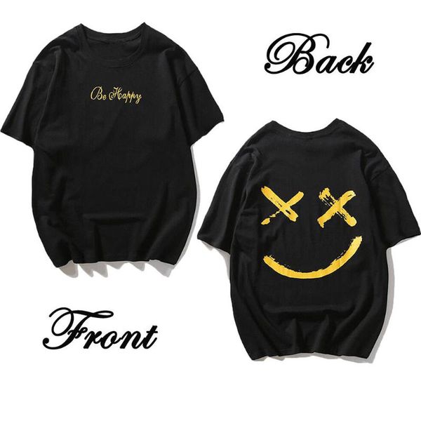 

mens t-shirts loose tee crewneck sleeve casual casual short new male hop print fashion style hip jetfk, Black