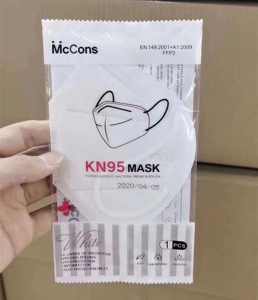 

McCons бренд KN95 Face MaskNonwoven фильтр хлопчатобумажные маски защитные маски респиратор 4-слойный N95 3M FFP2 взрослые дети одноразовые маски