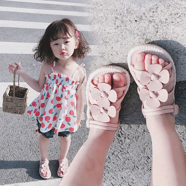 

girls children's bowknot fairy wind 2020 and sandals butterfly sandals baby baby little princess shoes, Black;red