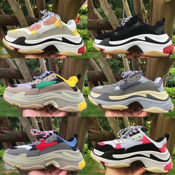 

triple s quailty black white red luxury fashion old dad designer shoes mens casual women outdoor tennis sneaker us5.5-11