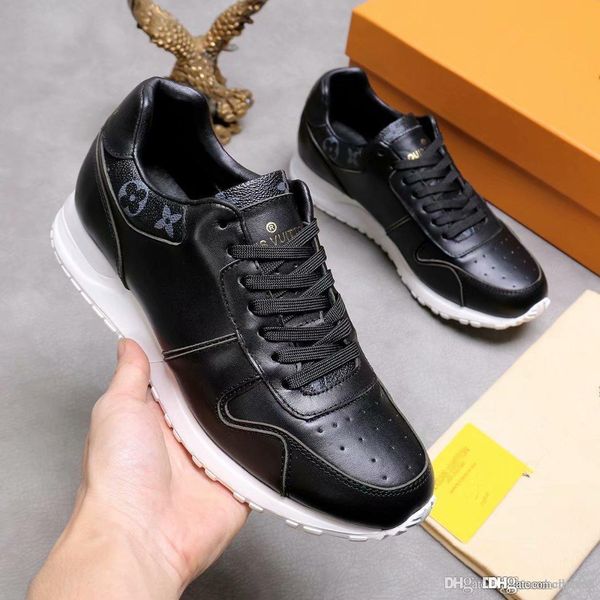 

luxury luis vuiton run away sneakers leather casual shoes men designers sneakers mixed color men trainers shoes 19 louis19 vuitton, Blue;gray