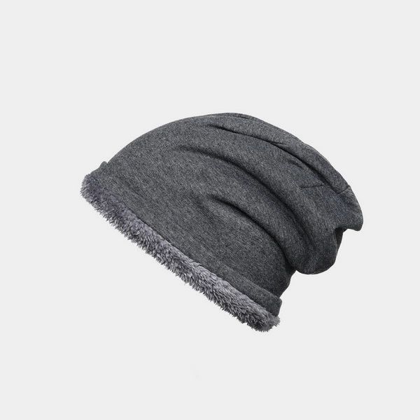 

new winter warm brand plus velvet thick fur hat women men solid glossy knit beanie fashion hip hop sport ball caps snapback hats, Blue;gray