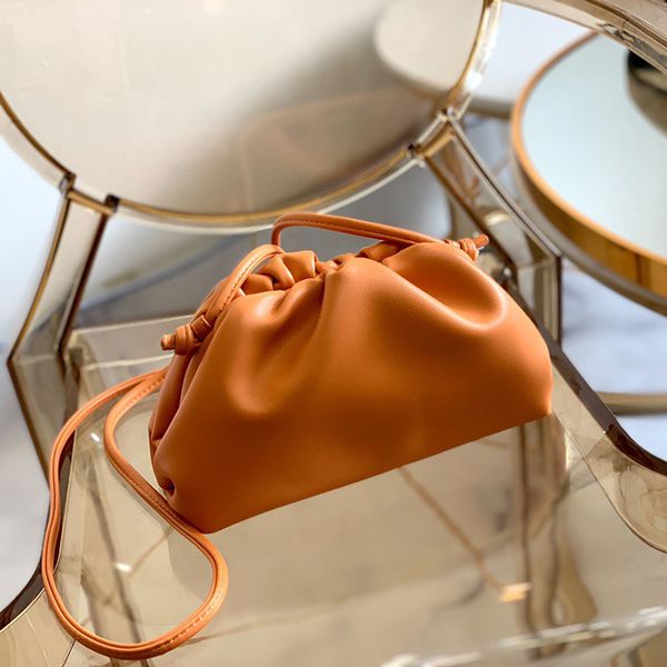 

classic soft womens clip handbags purse fashion simplicity hobos bag genuine leather single shoulder crossbody bags clouds package