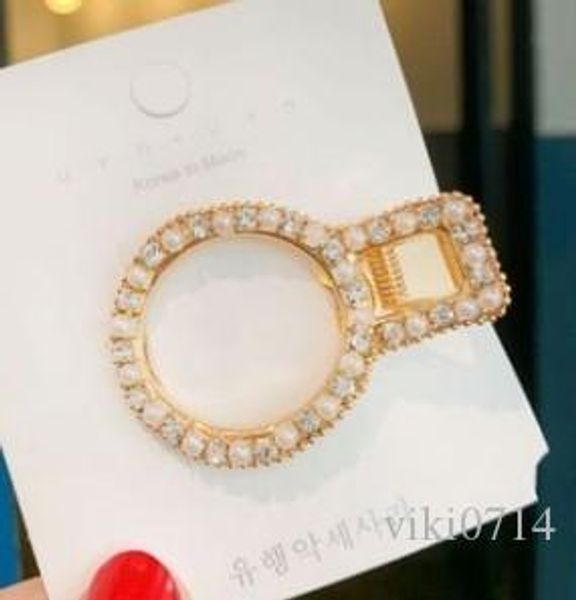 

20191110 pearl hairpin female net red side hairpin, Golden;silver