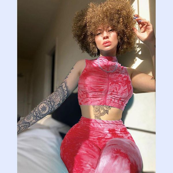 

summer new women's printed hip lift sports fitness suit, White