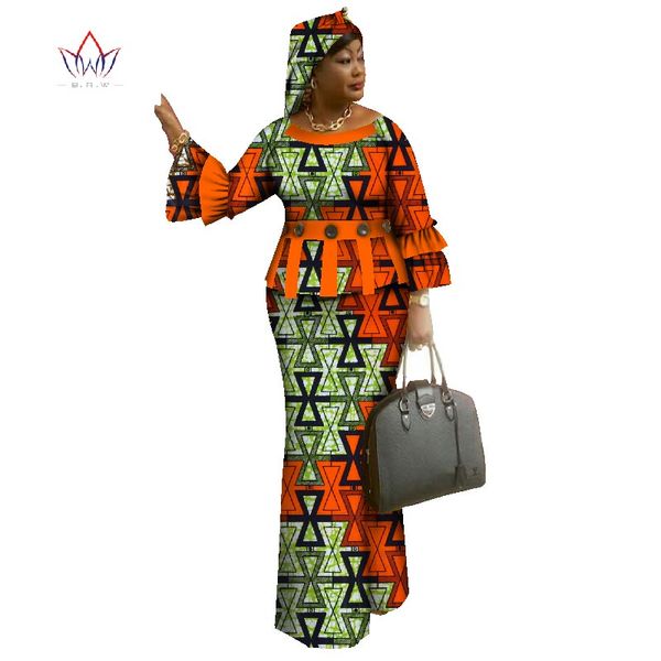 

african skirt for women o-neck african print clothing for women cotton skirt set full sleeve clothing traditional wy1096, Red