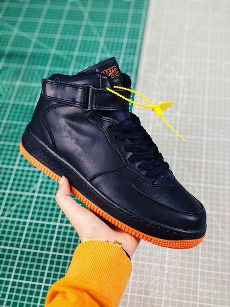 

2019 latest sportswear forced 1 mid premium sc men women fashion running shoes black orange white red high-one sports shoes size 36-45