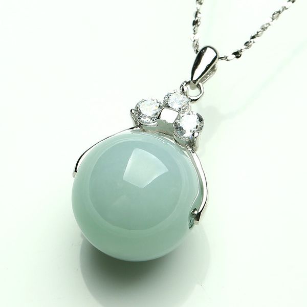

natural chinese hetian white jade bead pendant beautiful 925 silver necklace fashion charm jewelry for men women gifts