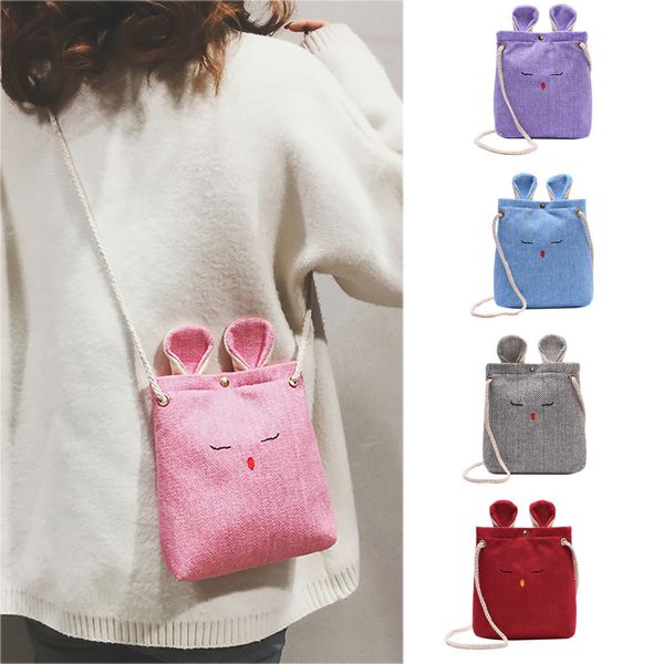 

xiniu women burlap cat ears small square bag simple cute shoulder crossbody bag brand dropshipping borsa a tracolla da do#30