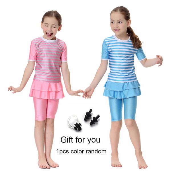 

new girls muslim kids swimwears swim shorts two-piece swimsuits islamic children arab islam beach wear swim suits surf pants