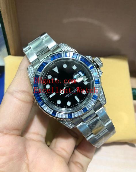 

3 excellent products bp factory watches 40 mm 116759 116710 master stainless steel rainbow diamond border black dial asia 2813 au, Slivery;brown