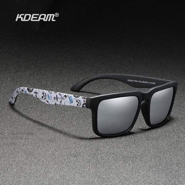 

kdeam new updated polarized men's sunglasses real coating mirror lens couple's sun glasses with tank hinges 2501-pro, White;black