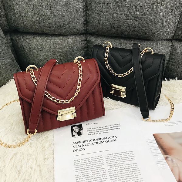 

new mini bag women's 2020 new fashion all-match graceful rhombus chain bag lock buckle women's cross-body square sling