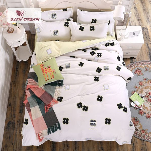 

slowdream classic bedding set bed linen set duvet cover pillowcases 3/4pcs bedclothes 2019 nordic double quilt cover