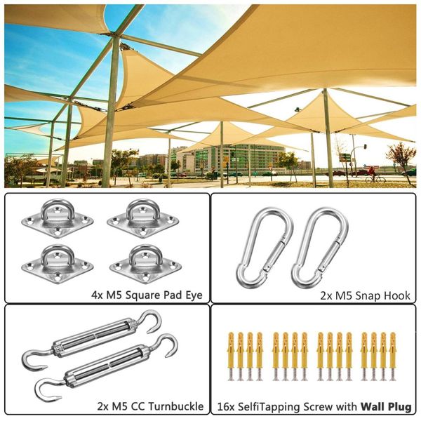 

new metal fittings stainless steel sun sail sun shelter fitting kits awning special fixed accessories shade sail accessories