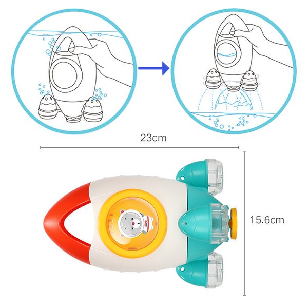 

baby rocket fountain watertoys bathroom games summer toys fun rocket fountain sprinkling water rotating water toys gifts kids