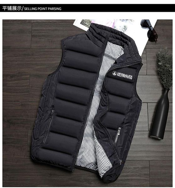 

herbalife men sleeveless jacket plus size windproof warm waistcoat lovers couple waistcoats autumn winter vest men men's casual, Black;red