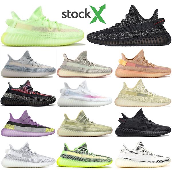 

with sock 2020 new running shoes men women black angel bred beluga yecheil reflective yeezreel blue tint training sports sneakers