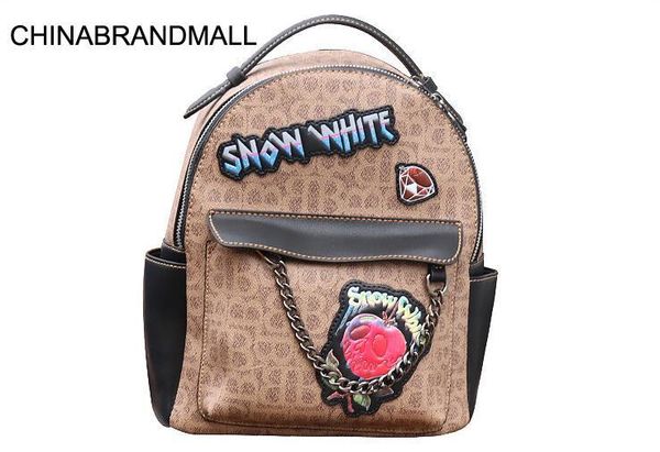 

new in small vintage split leather chain backpack for women