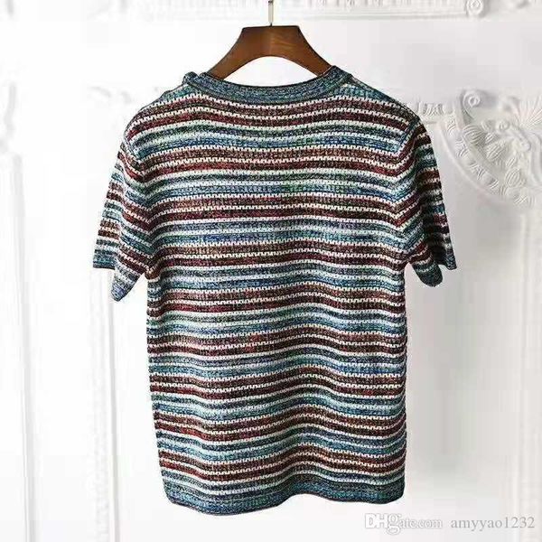 

818 2019 лето круглый вырез бренд тот же стиль пуловер с длинным рукавом полосатый кинт выпускной вечер мода роскошный свитер цянь, White;black