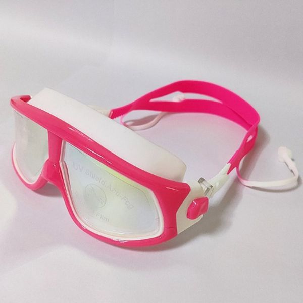 

children's goggles waterproof and anti-fog swimming glasses hd transparent large frame swimming goggles with earplugs