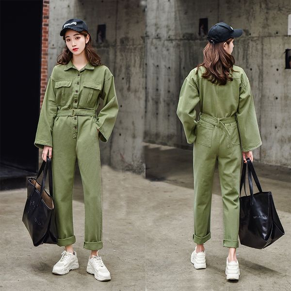 

new overalls for women spring casual loose denim jumpsuit high waist long jeans romper wide leg trousers ladies bodysuit, Black;white
