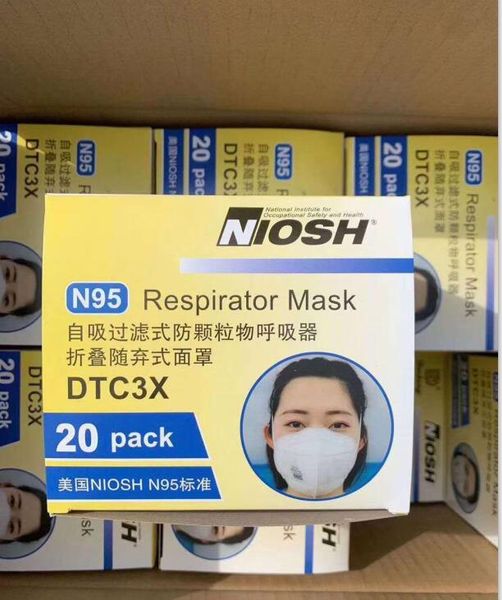 

niosh n95 masks respirator mask ffp2 mask anti-dust reusable face mask with retail package fast ship