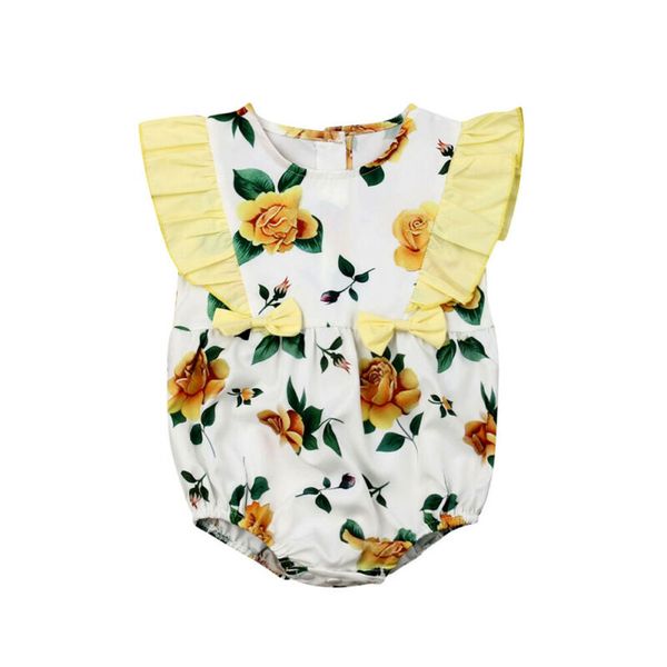 

0-24 м лето малыш девочка одежда цветок боди комбинезон sunsuit одежда милый наряд, Blue