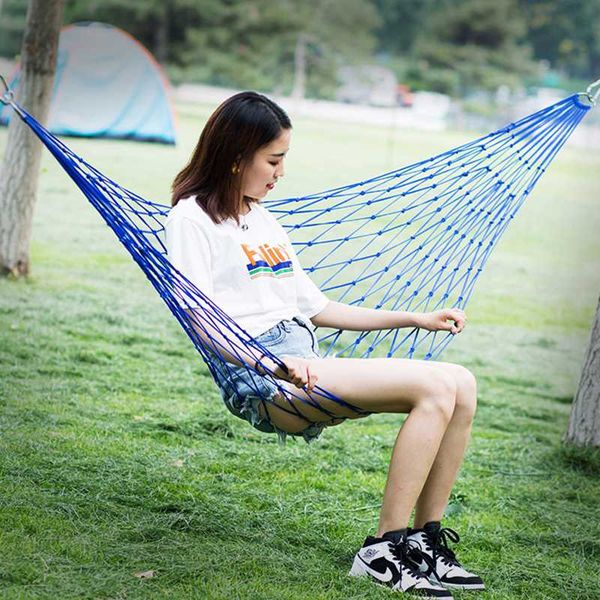 

hammock hamaca for outdoor travel hamac garden hamak camping hammock nylon sleeping bed hanging chair mesh net