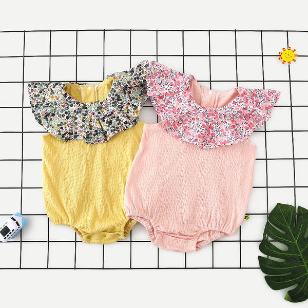 

baby clothing kids Sleeveless Flower Collar romper Print 100% cotton baby romper Baby & Kids Clothing