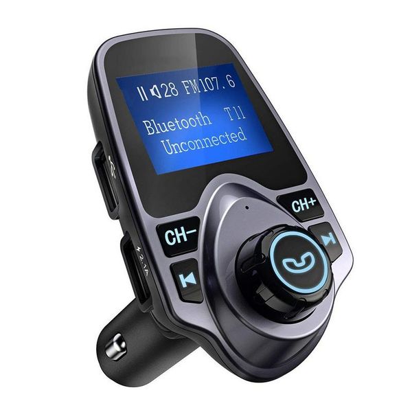 

car bluetooth wireless car mp3 player radio adapter handsauto kit fm transmitter usb charger lcd display fm modulator