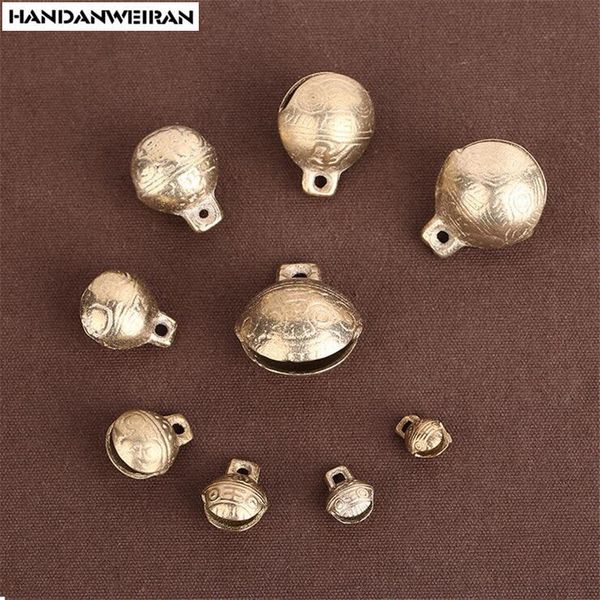 

10pcs / package explosion models christmas decorations word opening tiger head bell retro bell bronze pet diameter 16/18mm