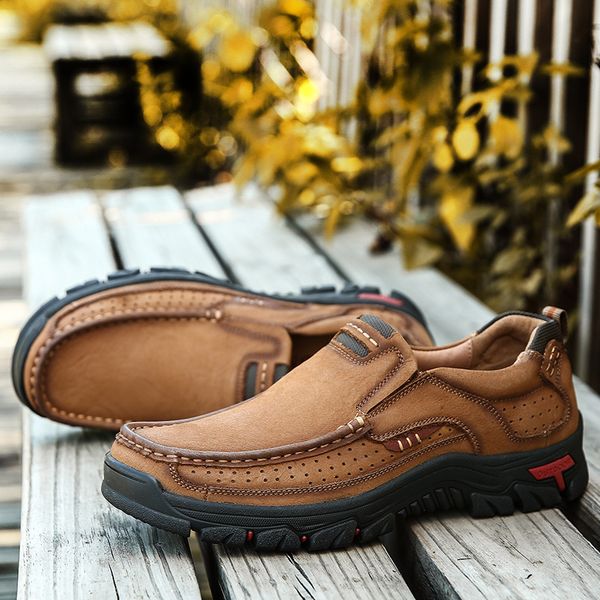 

men comfortable sneakers waterproof shoes leather sneakers fashion casual shoes male plus size 38-48, Black