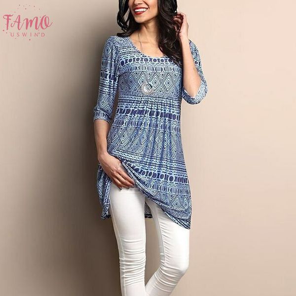 

new autumn blouse women floral printed tunic o neck long sleeve pullover ruffles long blouses plus size shirt camiseta, White